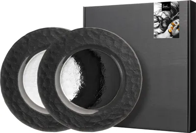 Image de Eisch Vorteilset 2 Stück 2 Teller 515/20.5 im Geschenkkarton KAYA BLACK 77351504 und Geschenk + Spende