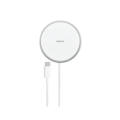 Immagine prodotto di Caricabatterie wireless Deltaco con MagSafe per iPhone, 15 W - bianco