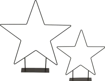 Produktbild von Metall Sterne zum hinstellen - 2er Set / 40 und 30 cm - Schwarze Deko