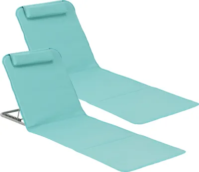 Immagine prodotto di Tappetino da spiaggia 'Donostia' set di 2 strutture in acciaio pieghevoli 143 x 48 cm Turchese