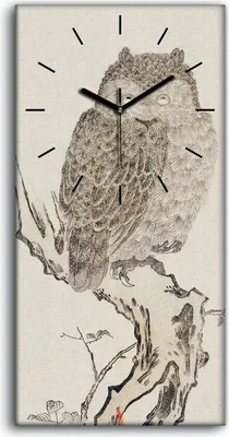 Produktbild von Leinwand Wanduhr Wandkunst Uhr 30x60 Malerei Zweig Tiere Vögel Eule Vögel Kunst - schwarze Hände