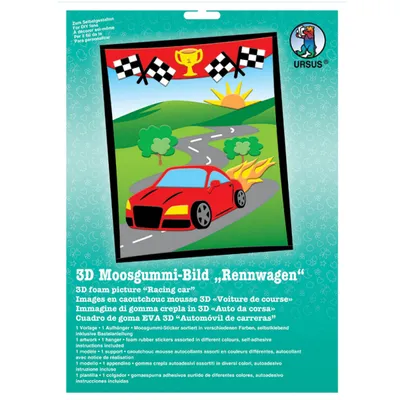 Produktbild von Moosgummi-Bild 3D Rennwagen