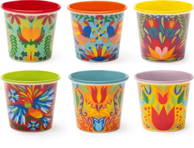 Zdjęcie produktu dla Excelsa Zestaw 6 filiżanek do espresso Meksykańskie Kwiaty Porcelana 9 cl Kolorowe