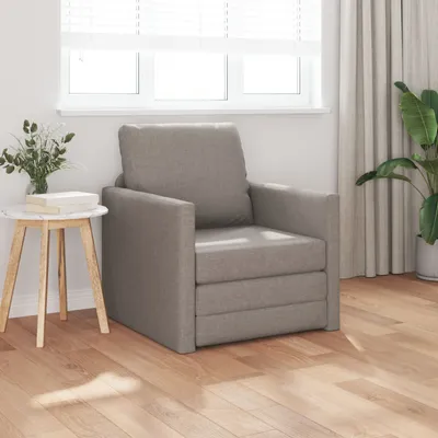 Produktbild von Boden-Sofa-Bett 2-in-1 Taupe 74x77x81 cm Stoff, Schlafsofas DesignMöbel Neu
