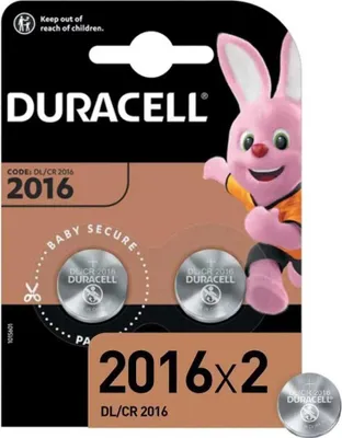 Productafbeelding van Duracell DL-2016 knoopcelbatterij, blisterverpakking met 2 stuks