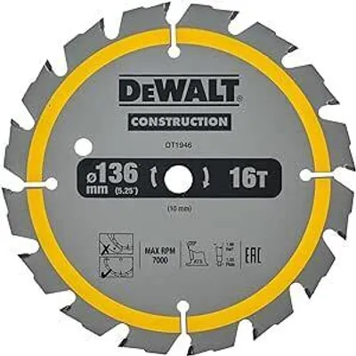 Produktbild von DeWalt DT1946-QZ Kreissägeblatt 136 x 10 mm, 16 Zähne, genageltes Holz