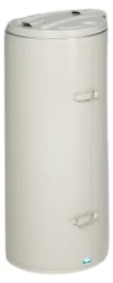 Produktbild von Robuster Abfallsammler mit Deckel & Einflügeltür | 70 Liter, HxBxT 90x45x45cm | Stahl | Grau