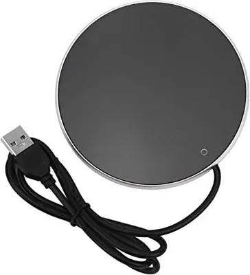 Produktbild von Tassenwärmer, konstante Temperatur 55°C, 3 Stufen, klein, leicht, intelligentes USB-Modell, Wachs-Tassenwärmer für Zuhause, Büro, Reisen, für Kaffee, Getränke, Milch, Tee, silberfarben