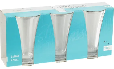 Produktbild von Set mit 3 Schnapsgläsern Excellent Houseware, Glas, 5x8,5 cm, 80 ml, transparent