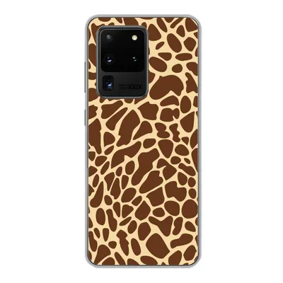 Produktbild von MuchoWow® Handyhülle Schutzhülle Hülle für Samsung Galaxy S20 Ultra Tiermotiv - Giraffe - Braun Silikon Softcase Handy Hülle - Karteninhaber