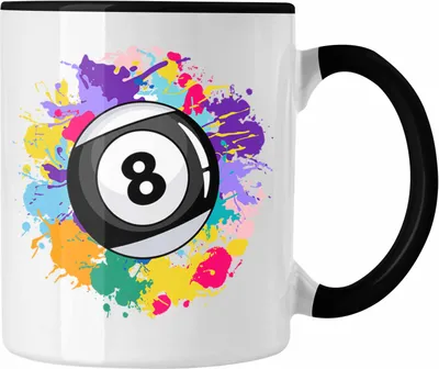 Produktbild von Trendation - Billard Tasse Geschenk Billardspieler Geschenkidee Kaffeetasse Pool (Schwarz)