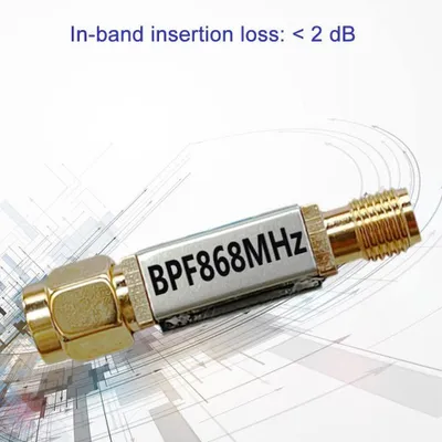 SAW-Bandpassfilter 868MHz, 867-869MHz, 2MHz Bandbreite, SMA