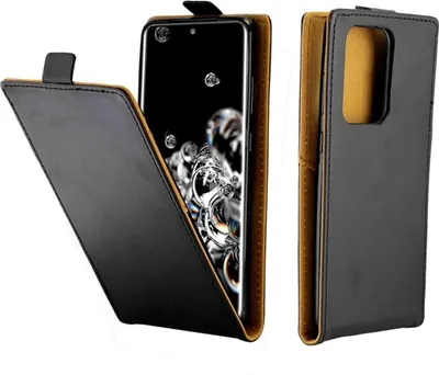 Zdjęcie produktu dla Pokrowiec König Design kompatybilny z Samsung Galaxy S20 Ultra z syntetycznej skóry - Etui na telefon komórkowy czarne