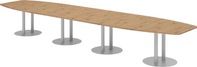 Produktbild von bümö Konferenztisch XXL KT52 - Nachbildung: Asteiche, tischfuss: Säule in Silber
