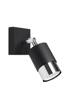 Produktbild von Wandleuchte NERO schwarz/chrom 1xGU10 10W Stahl 16x17.5x8cm Sollux Lighting