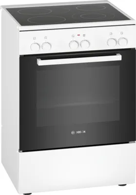 Zdjęcie produktu dla Bosch HKA090220, Kuchenka wolnostojąca, Biały, Obrotowy, Biały, Przednie, Ceramiczna