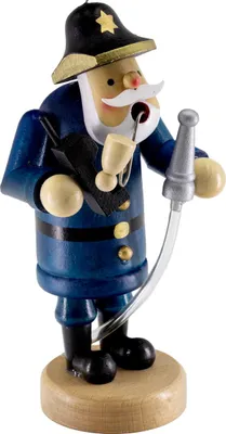 Produktbild von Kaladia Räucherfigur - Feuerwehrmann mit Handy - ca. 14 cm - aus Holz - als Dekoration - für Räucherkerzen Größe M