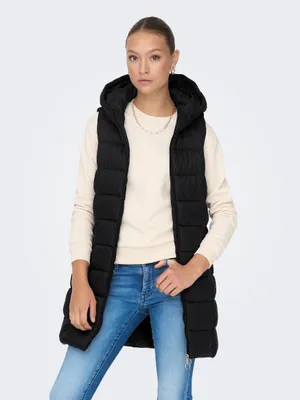 Produktbild von JDY Damen 3/4-lange Steppweste mit Kapuze JDYZulu Long Hood Waistcoat 15305665 B