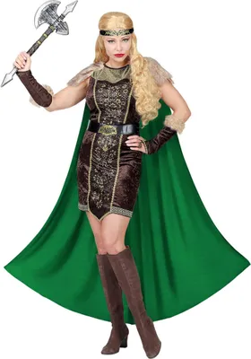 Immagine prodotto di Costume da vichingo in pelliccia con mantello per donna XL