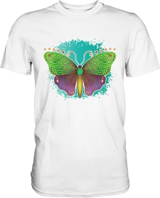 Produktbild von Bunter Schmetterling T-Shirt – White / M