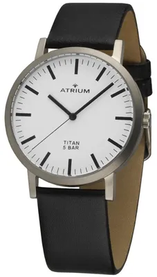 Productafbeelding van ATRIUM dameshorloge, polshorloge, titanium, A41-13, met leren band