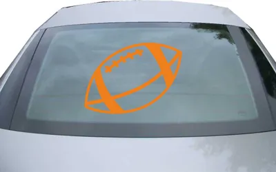Produktbild von Indigos UG - Aufkleber Heckscheibe & Motorklappe DE2532 - orange - 600x440 mm - Football - Auto Scheiben Fenster Heckklappe Tuning Racing JDM - Die cut