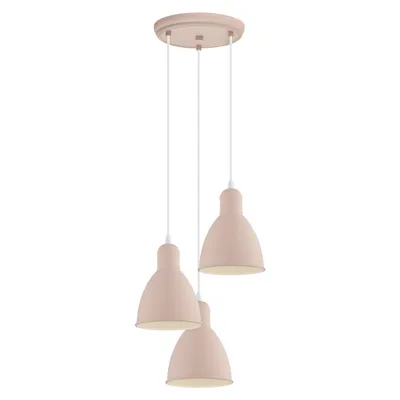 Image de Suspension Priddy-P à 3 lampes, couleur abricot pastel
