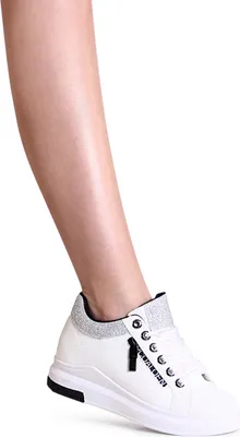 Produktbild von topschuhe24 2763 Damen Keil Sneaker Plateau Halbschuhe Hidden Wedges, Farbe:Weiß, Größe:37 EU