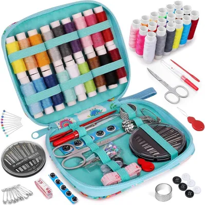 Produktbild von Nähset Mini Nähzubehör für Zuhause Reise Camping Notfall Anfänger Kinder Reisende Nähnadeln Schere Faden Fingerhut Maßband Alpaka M