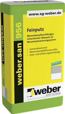 Produktbild von weber.san 956 Feinputz weiß 25kg für Innen & Außen