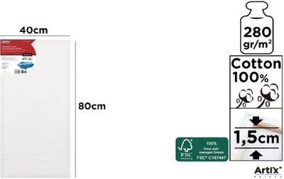 Obrázok produktu pre Podobrazie 40x80x1,5cm 280G/m2 - Artix
