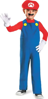 A child wearing a Mario costume.
