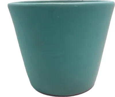 Productafbeelding van Serax bloempot, met de hand beschilderd, azuurblauw-groen, diameter 13 cm, hoogte 11 cm. Speciaal aanbod: 2 stuks