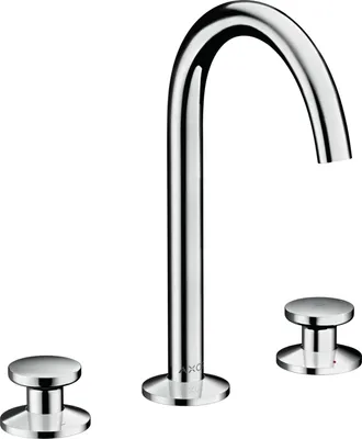 Image de Robinet de lavabo AXOR One, 3 trous, modèle Select 170, avec système de vidange à poussoir, finition chrome