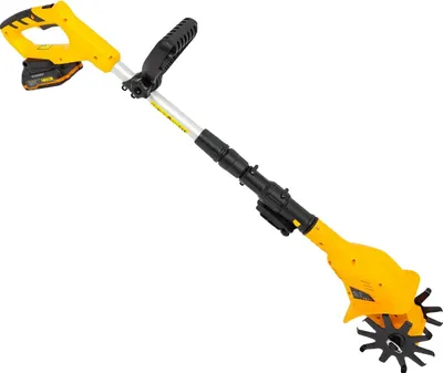 Obrázok produktu pre Ručný elektrický kultivátor, bezdrôtová prevádzka, nastaviteľná dĺžka, žltá farba