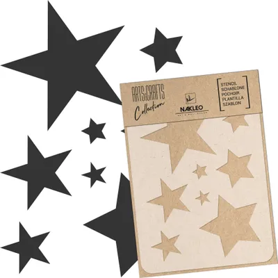 Produktbild von Malschablone für Handwerk A5 15x21cm, Sterne Himmel Raum Muster, Wiederverwendbare Kunststoff DIY & Scrapbooking Zeichenschablone