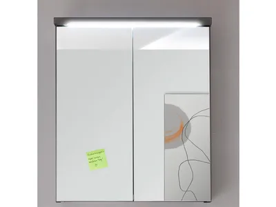 Produktbild von Spiegelschrank >Peter< in anthazit aus Spiegelglas - 60x68x20cm (BxHxT)