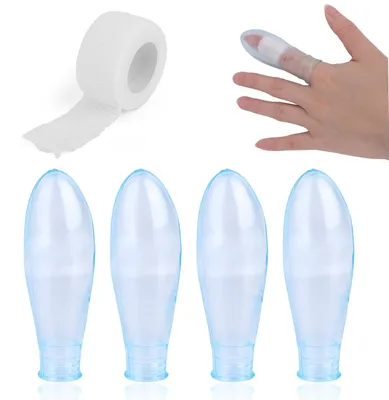 4 wasserdichte Fingerkappen aus Silikon mit Verband