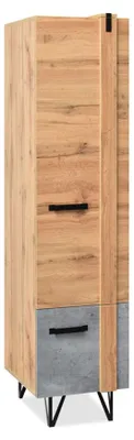 Zdjęcie produktu dla Szafa 46 cm NIXON - dąb / beton / czarny