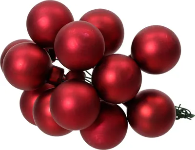 Produktbild von Weihnachtskugeln am Draht 2,5cm Glas 144 Stück - Ochsenblut matt