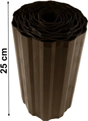 Produktbild von Rasenkante dunkel-braun Beet-Einfassung Rasen-Begrenzung Rasenrand Trapez-Welle