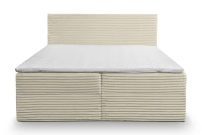 Produktbild von VENASI Boxspringbett 180x200 mit Bettkasten, Tilly Doppelbett Beige Cordstoff