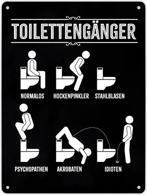 Produktbild von Toilettengänger Metallschild XL in 21x28 cm mit witzigem Motiv