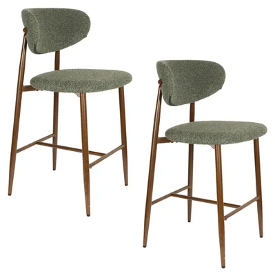 Produktbild von Housecraft Living Noor Barhocker Rückenlehne 66 cm Grün - 2 er Set