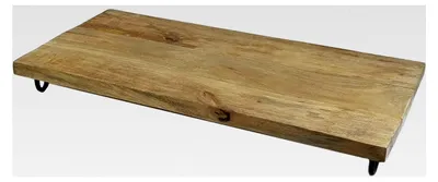 Produktbild von Servierplatte aus Mango 50x25 cm - Massivholz mit Metallfüßen