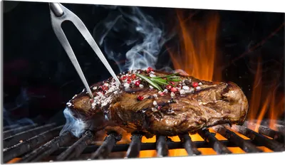 Produktbild von Herdabdeckplatte 90x52 Glaskeramikkochfeld Abdeckung Spritzschutz Glasplatte Deko Schneidebrett, Grill Feuer