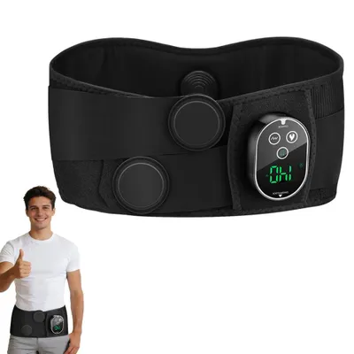 Produktbild von Wärme- & Massagegürtel für Hüfte & Taille – 5 Temperaturen, 3 Vibrationsmodi, 3 Timer, 3000 mAh Akku, Touch-Fernbedienung, Multi-Zonen Massage