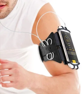 Produktbild von CHPN – Sportarmband – Laufen – Armband – Schwarz – Handyhülle – verstellbar – 180 drehbar – Laufgürtel – Laufarmband