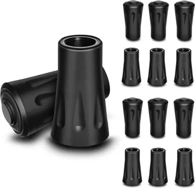 Immagine prodotto di INF Piedini per bastoncini da trekking, confezione da 12 Nero