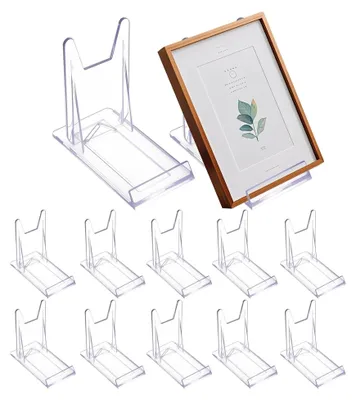 Produktbild von 12 Stück Acryl Ständer für Teller, verstellbare Halterungen, Mini-Staffelei für Buch- und Kartenaufsteller sowie Münzständer